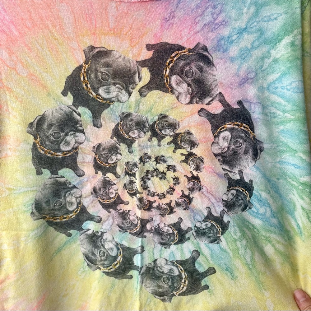 UNIF Pug Swirl Tie Dye Rainbow Tee - L
